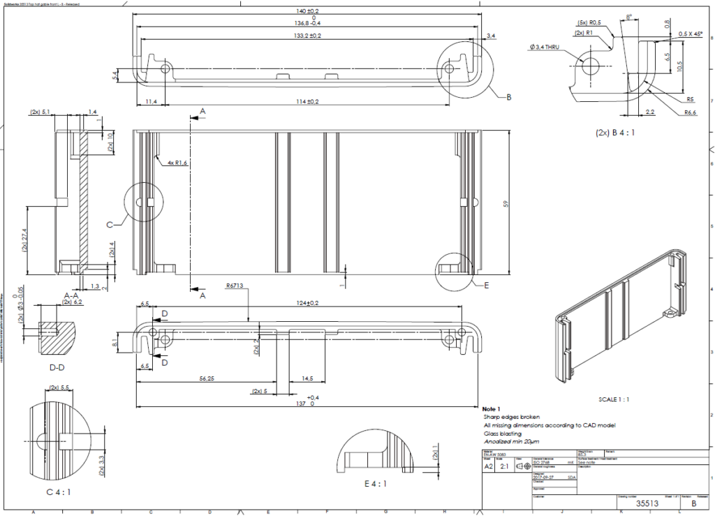 Kundcase 3: Datorchassi i anodiserat aluminium för tillverkare av datorprodukter.